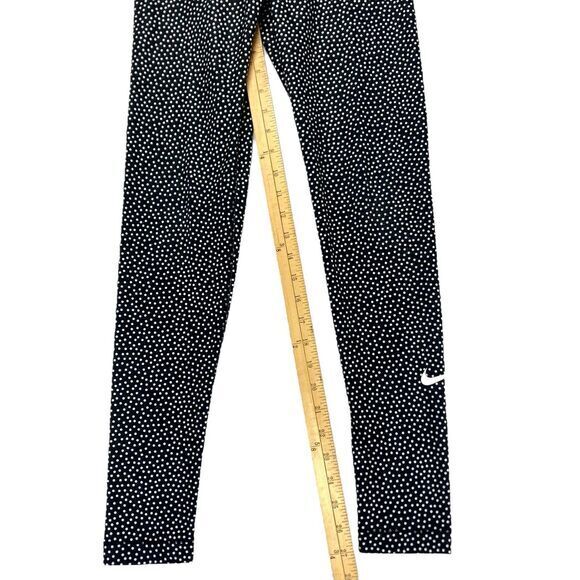 Nike Pro Dri-Fit Hyperwarm Leggings Black White Compression Workout Gym Pull On - Picture 13 of 16